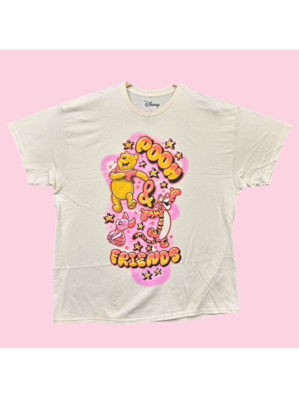 Disney Winnie The Pooh Airbrush Pooh Bear & Friends Tee XXL